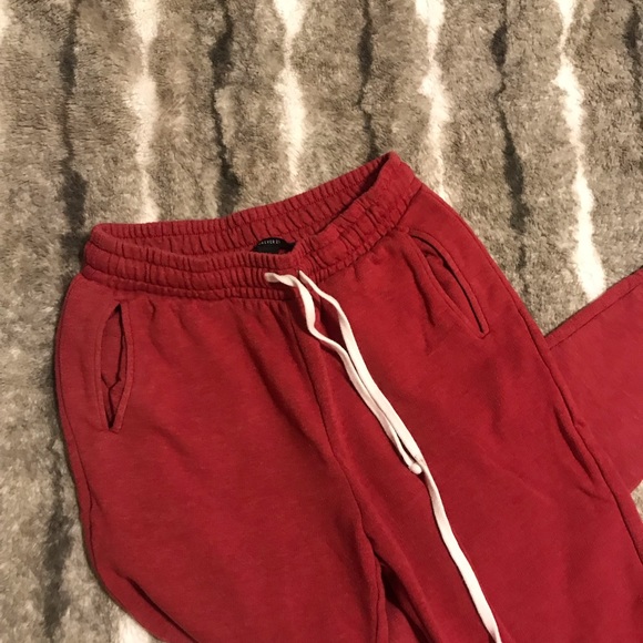 Red fleece lined joggers - Picture 3 of 7